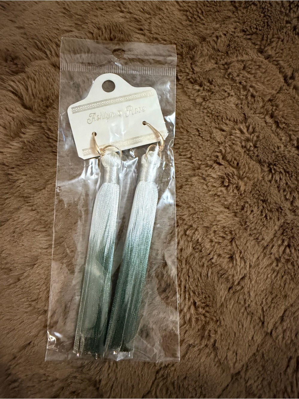 Ombre Green Tassel Drop Earrings
